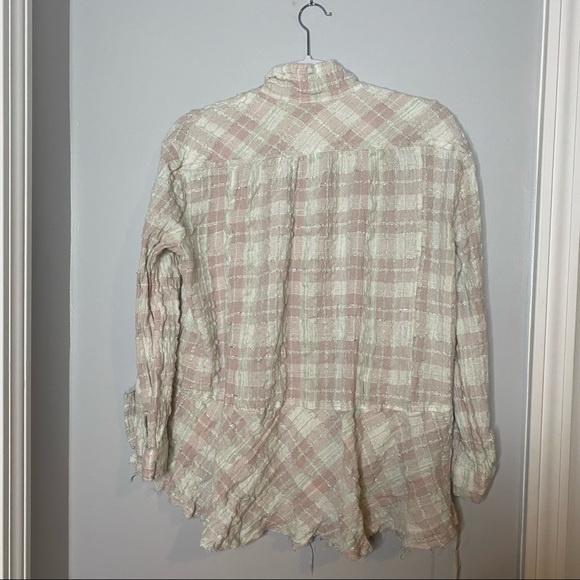 Free People Lela Plaid Metallic Button Down Shirt - Picture 6 of 8